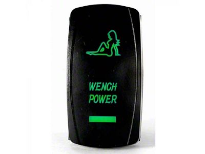 Quake LED 2-Way Wench Power Rocker Switch; Green (Universal; Some Adaptation May Be Required)