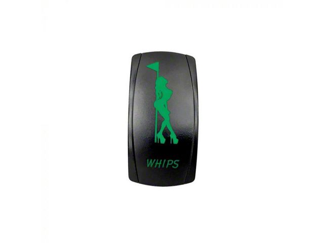 Quake LED 2-Way Whips Rocker Switch; Green (Universal; Some Adaptation May Be Required)