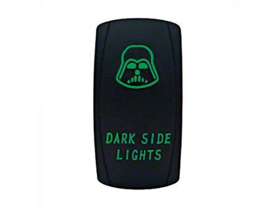 Quake LED Dark Side Lights Rocker Switch; Green (Universal; Some Adaptation May Be Required)
