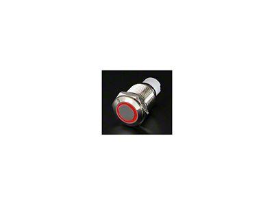 Quake LED Momentary Flush Mount Switch; Chrome/Red (Universal; Some Adaptation May Be Required)