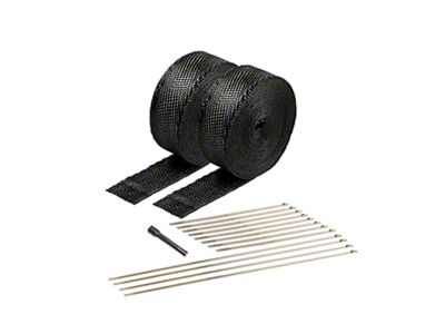 Titanium Exhaust Wrap Kit; Black (Universal; Some Adaptation May Be Required)
