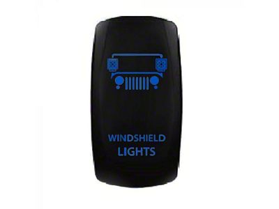 Quake LED Windshield Lights Rocker Switch; Blue (Universal; Some Adaptation May Be Required)