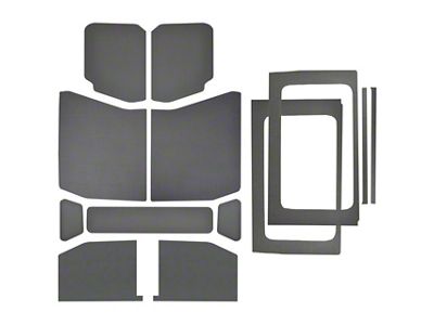 Boom Mat Complete Sound Deadening Headliner Kit; Gray Leather Look (18-24 Jeep Wrangler JL 4-Door w/ Hard Top)