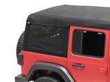 Bestop Replacement Quarter Tinted Window; Black Vinyl; Passenger Side (18-26 Jeep Wrangler JL 4-Door w/ Soft Top)