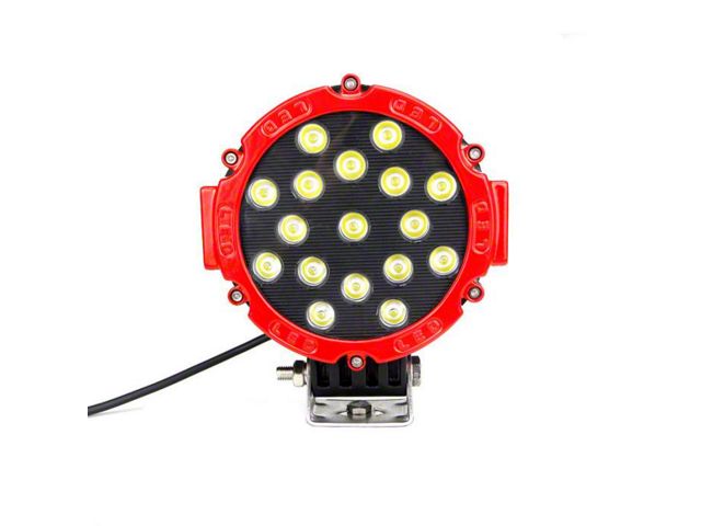 Quake LED 7-Inch Aftershock Series Work Light; Red Housing; Spot Beam (Universal; Some Adaptation May Be Required)