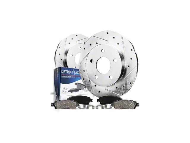 Drilled and Slotted Brake Rotor and Pad Kit; Rear (03-06 Jeep Wrangler TJ w/ Rear Disc Brakes)