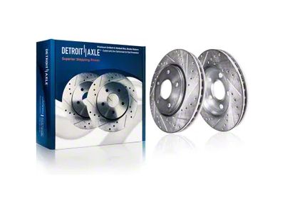 Drilled and Slotted Rotors; Front Pair (07-18 Jeep Wrangler JK)