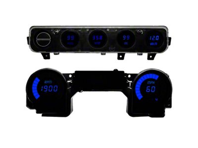 LED Digital Gauge Panel; Blue (92-95 Jeep Wrangler YJ)
