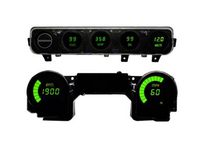 LED Digital Gauge Panel; Green (92-95 Jeep Wrangler YJ)