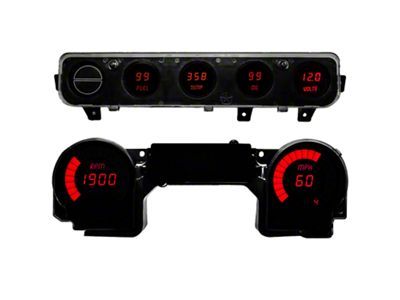 LED Digital Gauge Panel; Red (92-95 Jeep Wrangler YJ)