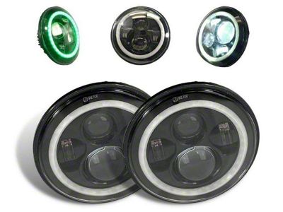 Extreme LED 7-Inch RGB LED Angel Eye Headlight Kit with Adapters (97-18 Jeep Wrangler TJ & JK)