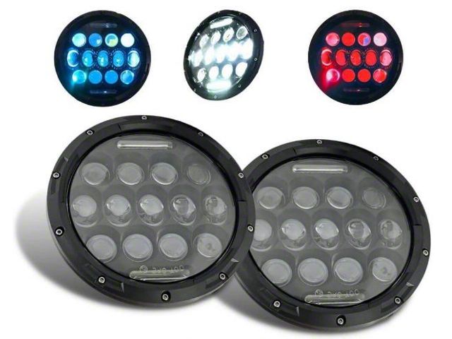 Extreme LED 7-Inch RGB LED Headlights with Adapters (97-18 Jeep Wrangler TJ & JK)