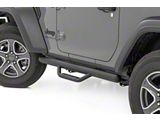 Rough Country Cab Length Nerf Side Step Bars; Black (18-24 Jeep Wrangler JL 2-Door)