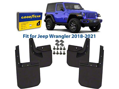 Goodyear Car Accessories Mud Flaps; Front and Rear (18-24 Jeep Wrangler JL)