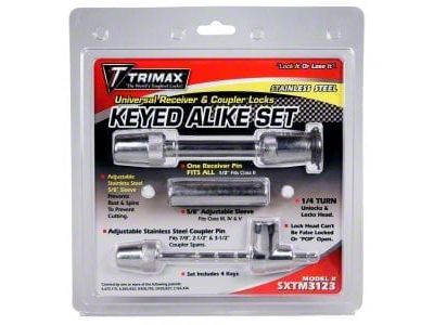 Trimax Locks 1/2-Inch Receiver Lock and Adjustable Coupler Lock