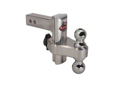 Trimax Locks 2-Inch Receiver Adjustable Dual Ball Mount with 2-Inch Ball and 2-5/16-Inch Ball and Locking Ball Mount; 6-Inch Drop and 6-Inch Rise (Universal; Some Adaptation May Be Required)