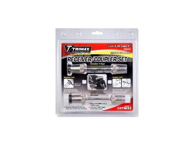 Trimax Locks 5/8-Inch Receiver Lock and 2-1/2-Inch Coupler Lock