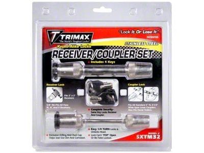 Trimax Locks 5/8-Inch Receiver Lock and 2-1/2-Inch Coupler Lock