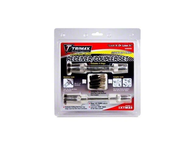 Trimax Locks 5/8-Inch Receiver Lock and 3-1/2-Inch Coupler Lock