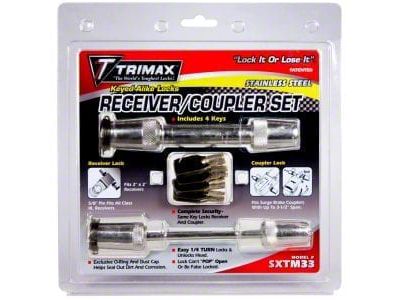 Trimax Locks 5/8-Inch Receiver Lock and 3-1/2-Inch Coupler Lock