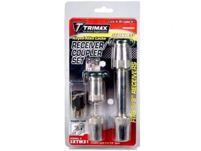 Trimax Locks 5/8-Inch Receiver Lock and 7/8-Inch Coupler Lock