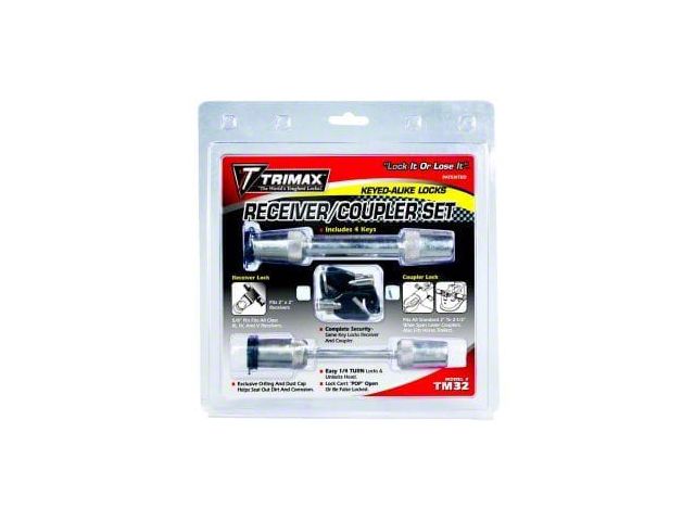 Trimax Locks 5/8-Inch x 2-3/4-Inch Receiver Lock and 2-1/2-Inch Coupler Lock