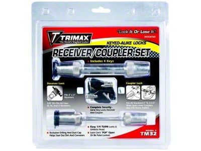 Trimax Locks 5/8-Inch x 2-3/4-Inch Receiver Lock and 2-1/2-Inch Coupler Lock