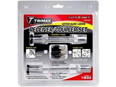 Trimax Locks 5/8-Inch x 2-3/4-Inch Receiver Lock and 3-1/2-Inch Coupler Lock