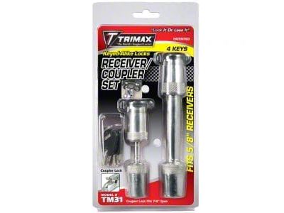 Trimax Locks 5/8-Inch x 2-3/4-Inch Receiver Lock and Coupler Lock
