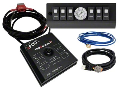 sPOD SourceLT with Air Gauge and LED Switch Panel; Amber (07-08 Jeep Wrangler JK)