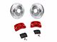 SSBC-USA M4-Moab Rear 4-Piston Caliper and Performance Brake Pad Upgrade Kit with Cross-Drilled Slotted Rotors; Red Calipers (18-24 Jeep Wrangler JL w/o HD Brake Package)