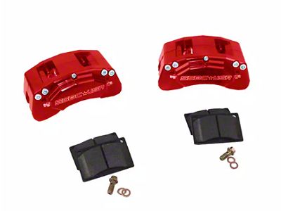 SSBC-USA M6-Moab Front 6-Piston Caliper and Performance Brake Pad Upgrade Kit; Red Calipers (18-24 Jeep Wrangler JL w/o HD Brake Package)