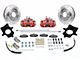 SSBC-USA Rear Disc Brake Conversion Kit with Built-In Parking Brake Assembly and Cross-Drilled/Slotted Rotors; Red Calipers (90-95 Jeep Wrangler YJ)