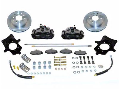 SSBC-USA Rear Disc Brake Conversion Kit with Built-In Parking Brake Assembly and Vented Rotors; Black Calipers (97-06 Jeep Wrangler TJ w/ Dana 35 Rear Axle)