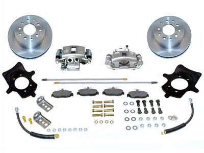 SSBC-USA Rear Disc Brake Conversion Kit with Built-In Parking Brake Assembly and Vented Rotors; Zinc Calipers (90-95 Jeep Wrangler YJ)