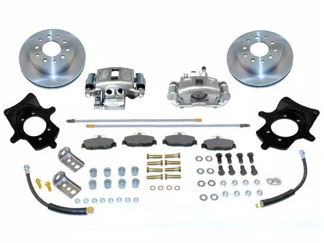 SSBC-USA Rear Disc Brake Conversion Kit with Built-In Parking Brake Assembly and Vented Rotors; Zinc Calipers (97-06 Jeep Wrangler TJ w/ Dana 44 Rear Axle)