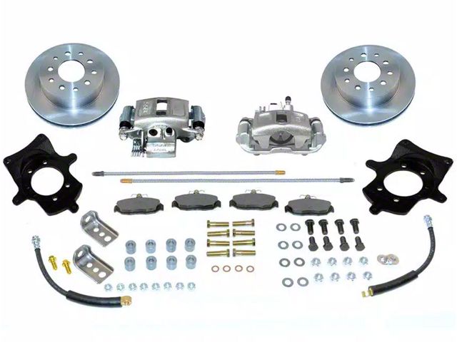 SSBC-USA Rear Disc Brake Conversion Kit with Built-In Parking Brake Assembly and Vented Rotors; Zinc Calipers (97-06 Jeep Wrangler TJ w/ Dana 35 Rear Axle)
