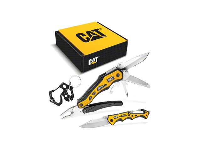 CAT 10-in-1 Multi-Tool, Knife, and Key Chain Gift Box Set (Universal; Some Adaptation May Be Required)