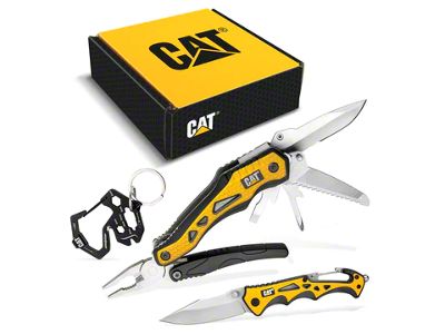 CAT 10-in-1 Multi-Tool, Knife, and Key Chain Gift Box Set (Universal; Some Adaptation May Be Required)