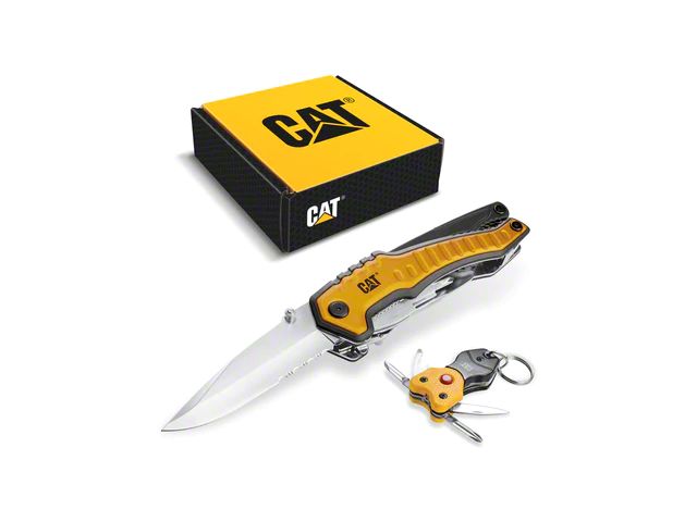 CAT XL Multi-Tool and Multi-Tool Key Chain with Light Gift Box Set (Universal; Some Adaptation May Be Required)