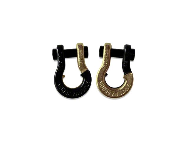 Moose Knuckle Offroad Jowl Split Recovery Shackle 5/8 Combo; Black Hole and Brass Knuckle