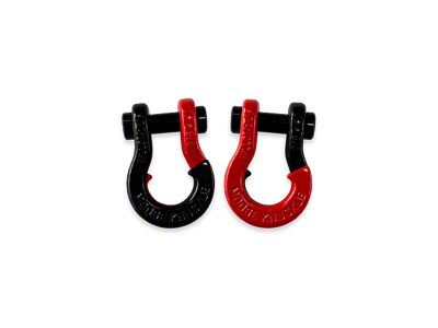 Moose Knuckle Offroad Jowl Split Recovery Shackle 5/8 Combo; Black Hole and Flame Red