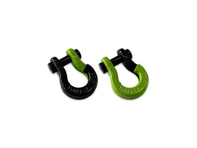 Moose Knuckle Offroad Jowl Split Recovery Shackle 5/8 Combo; Black Hole and Sublime Green
