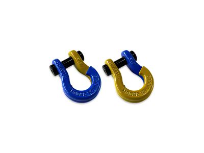 Moose Knuckle Offroad Jowl Split Recovery Shackle 5/8 Combo; Blue Balls and Detonator Yellow