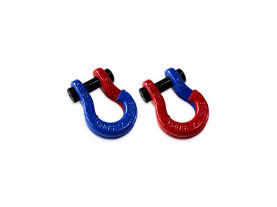 Moose Knuckle Offroad Jowl Split Recovery Shackle 5/8 Combo; Blue Balls and Flame Red