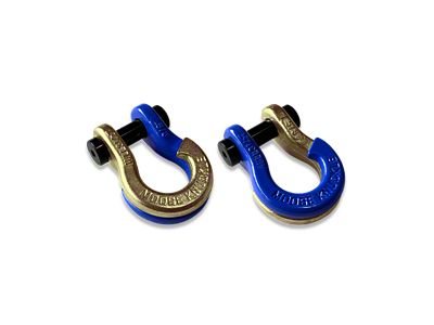 Moose Knuckle Offroad Jowl Split Recovery Shackle 5/8 Combo; Brass Knuckle and Blue Balls