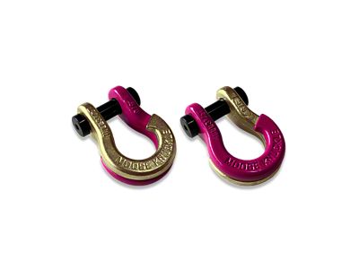 Moose Knuckle Offroad Jowl Split Recovery Shackle 5/8 Combo; Brass Knuckle and Pogo Pink