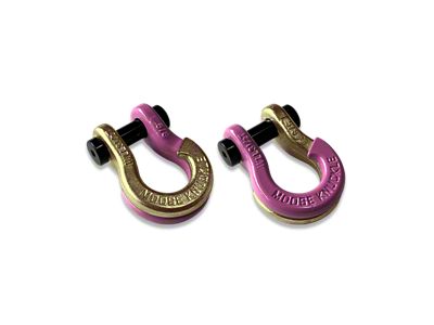 Moose Knuckle Offroad Jowl Split Recovery Shackle 5/8 Combo; Brass Knuckle and Pretty Pink