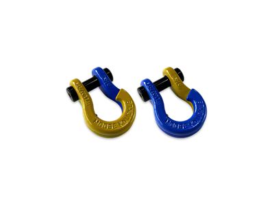 Moose Knuckle Offroad Jowl Split Recovery Shackle 5/8 Combo; Detonator Yellow and Blue Balls