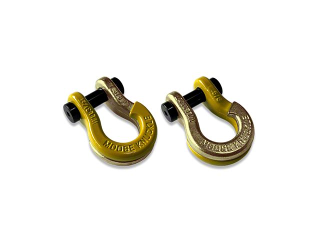 Moose Knuckle Offroad Jowl Split Recovery Shackle 5/8 Combo; Detonator Yellow and Brass Knuckle